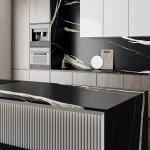 JQF163220X135 Top Black & White Root (Full Body, Thickness 20) – Marble (full body) surface